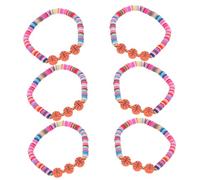 BESPORTBLE 6pcs Basketball Motivational Bracelets Beaded Sports Wristbands for Team Cheerleading Basketball Jewelry Accessories Party Favors for Game Day