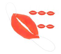 BESPORTBLE 6pcs Big Sausage Mouth Cosplay Props Red Thick Lips Funny Prank Accessories for Party Carnival Circus Comfortable Secure Fit Lip Decor for Entertainment and Photo Booth