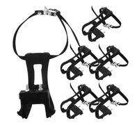 BESPORTBLE 6pcs Bike Pedal Toe Clips: Plastic Pedal Cage Strap Elastic Holder For Exercise Road And Mountain Cycling - Secure Replacement Cycling Accessories