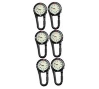 BESPORTBLE 6pcs Black Clip Watch Backpack Fob Quartz Watch Fluorescent Dial Material