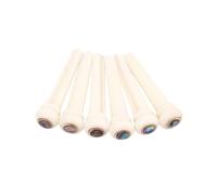 BESPORTBLE 6pcs Bone Acoustic Guitar Bridge Pins with Brass Ring and Green Shell Dot Stable Sound Guitar String Pegs Replacement Ivory