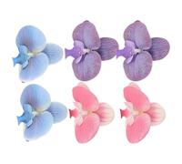 BESPORTBLE 6pcs Butterfly Orchid Flower Shoe Buckle Clips for Women, Decorative Clip-On Shoe Accessories for Summer Beach, Wedding and Party, Blue Purple Pink Set