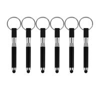 BESPORTBLE 6Pcs Capacitive Touchscreen Stylus Pens with Black Keyring Pendant, Small Portable Stylus for Phones and Tablets, Cute Keychain Accessory for Mobile Devices