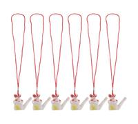 BESPORTBLE 6Pcs Ceramic Bird Call Whistles with Lanyard - Rabbit Shaped Water Whistles Set for Outdoor Bathing, Musical Instruments and Party Decoration in White Porcelain