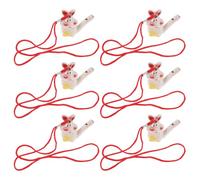BESPORTBLE 6pcs Ceramic Bird Whistle Necklace with Lanyard Mouth Bird Call Whistling for Outdoor Training and Party in Rabbit Shape