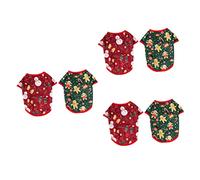 BESPORTBLE 6pcs Christmas Cartoon Dog Apparel for Pets Snowman Gingerbread Patterns Breathable Material Cute Holiday Costumes for Puppies and Cats