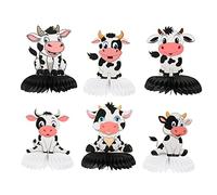 BESPORTBLE 6Pcs Cow Pattern Honeycomb Table Centerpieces Birthday Party Decorations Premium Paper Sturdy Lightweight Creative Farm Animal Theme for Boys