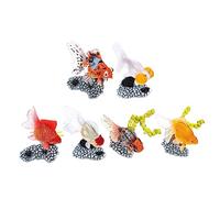 BESPORTBLE 6Pcs Desktop Goldfish Decor Set Realistic Fish Figures with Base Adorable Childrens Fish for Party Favors and Home Decoration