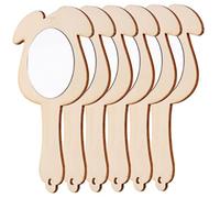 BESPORTBLE 6Pcs DIY Handheld Mini Mirrors for Unfinished Wooden Mirror for Painting and Crafting Creative Early Education Art for Boys and Small Portable Decor