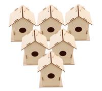 BESPORTBLE 6pcs DIY Wooden Birdhouse Kit for Unpainted Craft for Outdoor Painting Fun for Arts and Crafts Projects Promote Bird Watching and Creativity