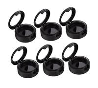 BESPORTBLE 6pcs Empty Eyeshadow Cases Matte Black Refillable Makeup Powder Sample Containers Compact Single Color Storage Boxes for Travel and Daily Use