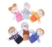 BESPORTBLE 6pcs Family Plush Finger Puppets for Storytelling Role Play with Grandparent Mom Teacher Characters for Preschool Interactive Creative Play