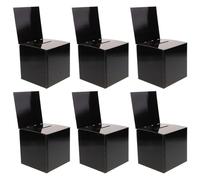 BESPORTBLE 6pcs Foldable Black Card Box Set for Wedding Reception, Donation, Raffle, and Suggestion Collection - Paper Envelope Holder for Event Party Supplies