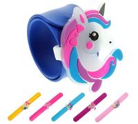 BESPORTBLE 6pcs Glow Unicorn Slap Bracelets for Boys and Girls Light Up Silicone Wristbands Cartoon Animal Snap Bands Party Favors for Girls Fun Glow Dark Accessories