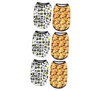 BESPORTBLE 6pcs Halloween Dog Costume Vest Comfortable Pet Clothes for Parties Skull Pumpkin Puppies