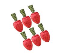 BESPORTBLE 6pcs Hamster Toys Strawberry Shaped Chewing Toys for Rabbits Chinchilla Guinea Pig Promoting Healthy Teeth Mental Stimulati