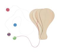 BESPORTBLE 6pcs Hand-painted Wooden Paddle Ball Toys Boys and Girls Outdoor Indoor Ball Games Eco-friendly Diy Paddle Boys and Girls Toys for and