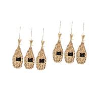 BESPORTBLE 6pcs Handmade Grass Bird Nests Cozy Outdoor Hanging Bird Houses for Garden Decoration Safe and Shelter Supplies