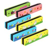 BESPORTBLE 6pcs Harmonica Double Row Musical Instrument for Beginners Portable Party Favors Safe Non-toxic Blues Harmonica for Music Learning and Creativity Development