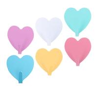 BESPORTBLE 6pcs Heart-Shaped Iron Adhesive Hooks with Easy Installation and Disassembly, Decorative Multi-Purpose Wall Hooks for Kitchen and Bathroom, Elegant and Beautiful Design