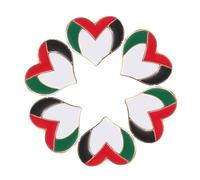 BESPORTBLE 6Pcs Heart Shaped Palestinian Flag Brooch Durable Metal Pins Unique Patriotic Souvenirs for Clothing Backpacks and Accessories for Cultural Representation
