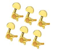 BESPORTBLE 6Pcs Large Handle Guitar Tuning Pegs Replacement Right Golden Circular Machine Heads for Electric Wooden Guitars Fully Sealed for Enhanced Durability and Performance