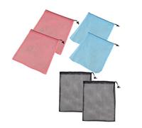 BESPORTBLE 6pcs Large Mesh Beach Bag Drawstring Pouch Storage Pocket Telescopic Rope for Summer Fruit Veg Swim Gear