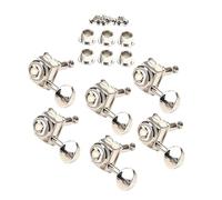 BESPORTBLE 6Pcs Left-handed Locking Guitar Tuning Pegs Chrome Acoustic Electric Ukulele Replacement Machine Heads High Precision Smooth Mechanism for Accurate String Tuning