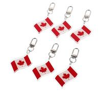 BESPORTBLE 6pcs Maple Leaf Keychain Canada Themed Keyring with National Flag Pendant Durable Souvenir Lightweight Travel Accessory for Men Women for Canadian National Day Celebrations