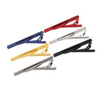 BESPORTBLE 6PCS Men’s Slant Stripe Mirror Tie Clips Set, Metal Necktie Holders Business Suit Accessories, Silver and Black Minimalist Tie Pins for Wedding and Formal Occasions