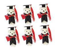 BESPORTBLE 6pcs Mini Plush Graduation Bears with Cap Cute Doctoral Bear Dolls for Kindergarten to College Party Supplies Compact Graduation Bouquet Ornaments Thoughtful Class