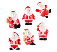BESPORTBLE 6pcs Mini Santa Claus Figurines Christmas Snowman Miniatures Handpainted Winter Wonderland Decorations for Holiday Display Indoor Festive Ornaments Set