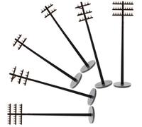 BESPORTBLE 6pcs Miniature Telegraph Poles 1: 42 Black Abs Model | Hard Smooth Build, Stable Sturdy Finish, for Micro Landscape Lovers, Scene Layouts and Hobby Displays