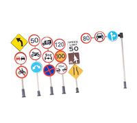 BESPORTBLE 6pcs Miniature Traffic Signs Sand Table Supply Realistic Simulation Road Signs for Model Railway and DIY Landscape Decoration