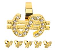 BESPORTBLE 6pcs Money Symbol Rings Ring Costume Punk Rock Halloween Party Accessories for Role Play Masquerade Decorative