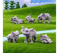 BESPORTBLE 6pcs Moss Micro Landscape Fake Elephant Figures Toy Tiny Elephant Figures Miniatures Statue Terrarium Figurines Animal Ornament Resin