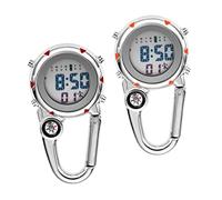 BESPORTBLE 6pcs Multi-Functional Metal Clip Pocket Watch Buckle Compass Function Design for Camping and Outdoor Activities