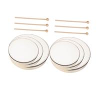 BESPORTBLE 6pcs Orff Hand Drum Set with Sticks Wooden Frame Percussion Instruments for Adults Includes Drums Educational Music for School Party and Beginner Rhythm Training