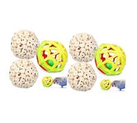 BESPORTBLE 6pcs Parrot Toys African Grey Bird Toys Small Balls Rubber Bird Grinding Beak Balls for Parrots Budgie Cockatiel
