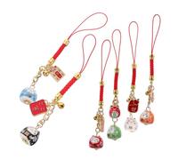 BESPORTBLE 6Pcs Pendants Japanese Maneki Neko Hanging Ornaments for Bags Backpacks Keychains Lightweight Stylish Decor with Meaningful Designs