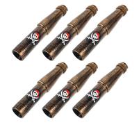 BESPORTBLE 6pcs Pirate Monocular Telescope Set, Small Portable Plastic Spyglass Retractable Lens, Pirate Theme Party and Decorative Optics and Teens