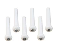 BESPORTBLE 6pcs Plastic Acoustic Guitar Bridge Pins Durable White Pegs for Folk and Classical Guitars Enhance Tone and Sustain Easy Installation Replacement Parts