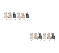 BESPORTBLE 6pcs Plush Cat Chew Toy Bite Resistant Cartoon Animal Design Interactive Pet Chewing Toys for Indoor Cats Breathable Catnip Scent for Exercise and Behavior Training