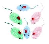 BESPORTBLE 6Pcs Plush Cat Mouse Interactive Chew Teasing for Indoor Cats Cartoon Mice Design to Stimulate Play and Exercise