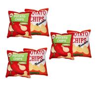 BESPORTBLE 6pcs Portable Molar Dog Chew Toy Soft Potato Chip Design for Puppies Interactive Pet Sounding Toy for Chewing and Playtime Activities Machine Washable Bright Colors