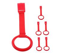 BESPORTBLE 6pcs Pull Up Rings for Muscle Development Nursery Cot Handles for Playpen Crib Stroller Secure Attachment Walking Training Tool in Red