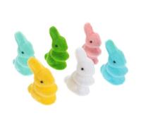 BESPORTBLE 6pcs Rabbit Ornament Moss Rabbits Rabbit Boredom Breaker Inflatable Miniature Bunny Rabbit Figures Cartoon Whiskers Little Stuffed Rabbit Furry Bunny Ornament Cute Bunnies Foam