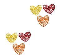 BESPORTBLE 6pcs Random Color Woven Rattan Heart Shape Bird Toy for Parrots Chewing and Climbing Accessory for Pet Birds Engaging Natural Chewing Texture for Mental