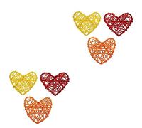 BESPORTBLE 6pcs Random Color Woven Rattan Heart Shape Pecking Toy for Parakeets Cockatiels and Lovebirds Essential Bird Toy for Mental and Physical
