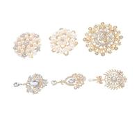 BESPORTBLE 6Pcs Rhinestone Pearl Brooch Elegant All Match Lapel Pins for Women for Weddings Parties and Everyday Wear
